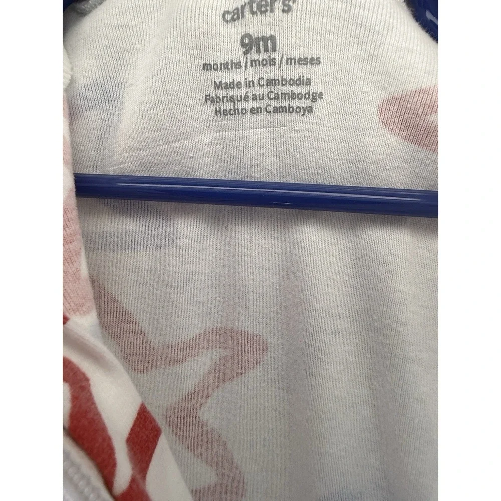 Red White‎ Blue Footless Sleepers Stars 9 Months F22